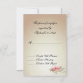 Pink Lily Floral RSVP Karte (Rückseite)