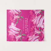  Pink lily floral wedding custom backdrop Wandteppich (Vorderseite (Horizontal))