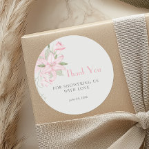 Pink Lily Green Blätter Kinderdusche Danke