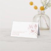 Pink Lily Kontur eingewickelt Platzkarte (Vorderseite)