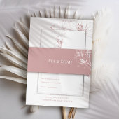 Pink Lily Kontur Hochzeitsfeier Einladungsbanderole