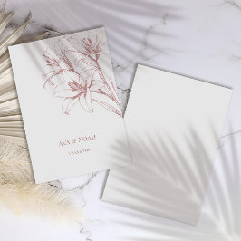 Pink Lily Kontur Wedding Dankeskarte