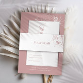 Pink Lily Kontur Wedding Einladungsbanderole