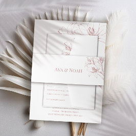 Pink Lily Kontur Wedding Einladungsbanderole