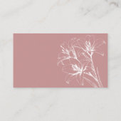 Pink Lily Kontur Wedding Platzkarte (Rückseite)
