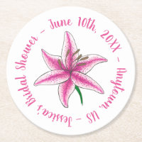 Pink Lily Lilies Blume Floral Personalisiert Brida