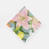 Pink Lily Luncheon Napkin Serviette (Ecke)