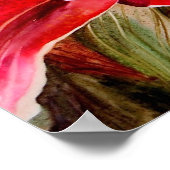 Pink Lily Original Botanic Print Leinwand Poster (Ecke)