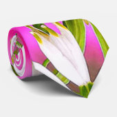 Pink Lily Pattern Krawatte (Gerollt)