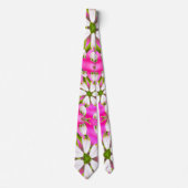 Pink Lily Pattern Krawatte (Vorderseite)