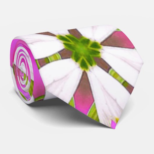 Pink Lily Pattern Krawatte (Gerollt)