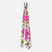 Pink Lily Pattern Krawatte (Rückseite)