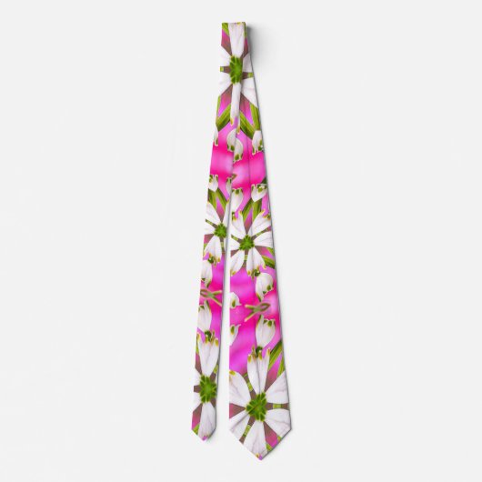 Pink Lily Pattern Krawatte (Rückseite)