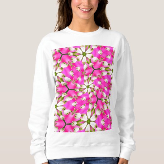 Pink Lily Pattern Sweatshirt (Vorderseite)