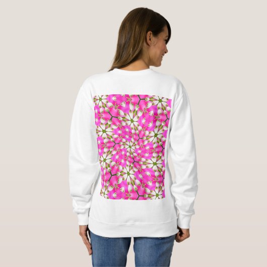 Pink Lily Pattern Sweatshirt (Schwarz voll)