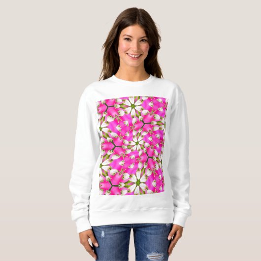 Pink Lily Pattern Sweatshirt (Vorne ganz)