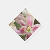 Pink Lily & Peony Napkins Serviette (Ecke)