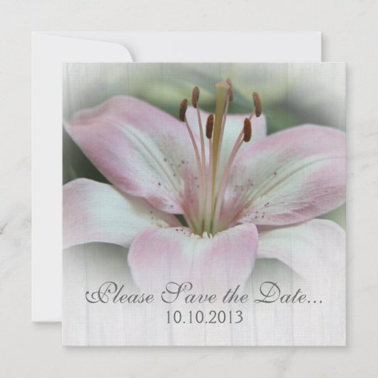 Pink Lily Rett-the-date Save The Date (Vorderseite)