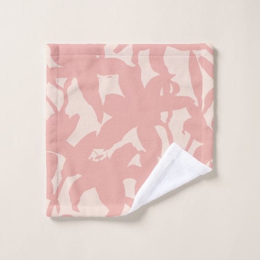 Pink Lily Silhouette Badhandtuch Set (Waschlappen)