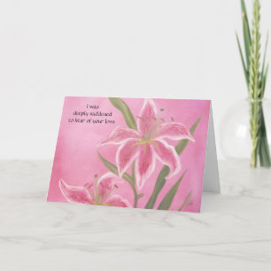 Pink Lily Sympathy Card Karte