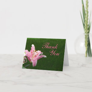 Pink Lily Thank You Dankeskarte