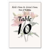 Pink Lily Trio Tischnummer (Rückseite)