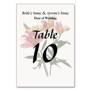 Pink Lily Trio Tischnummer