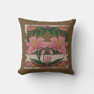 Pink Lily Viktorianische Blume Freundschaftsbewund Kissen