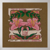 Pink Lily Viktorianische Blume Freundschaftsbewund Poster (Vorne)