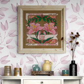 Pink Lily Viktorianische Blume Freundschaftsbewund Poster