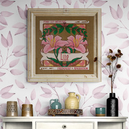 Pink Lily Viktorianische Blume Freundschaftsbewund Poster