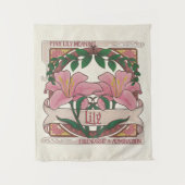 Pink Lily Viktorianische Blume Freundschaftsbewund Wandteppich (Vorderseite)