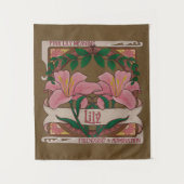 Pink Lily Viktorianische Blume Freundschaftsbewund Wandteppich (Vorderseite)