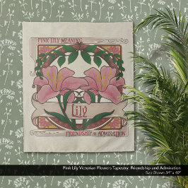 Pink Lily Viktorianische Blume Freundschaftsbewund Wandteppich