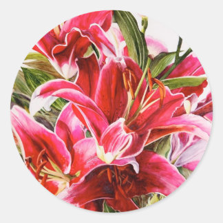 Pink Lily Wedding Umschlag Aufkleber Sticker