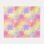 Pink Lime Green Lila Blue Polygon Art Muster Fleecedecke (Vorderseite (Horizontal))