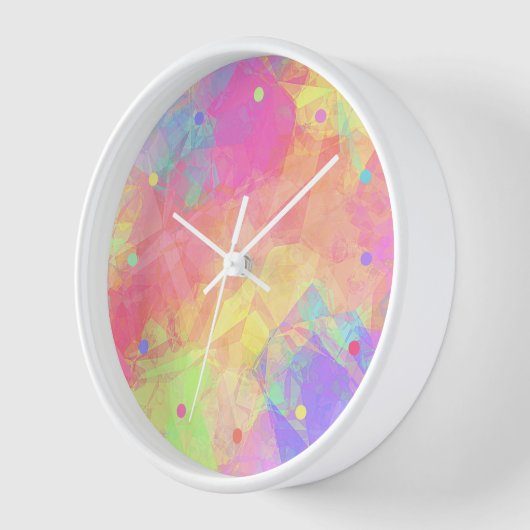 Pink Lime Green Lila Blue Polygon Art Pattern Cl Uhr (Winkel)