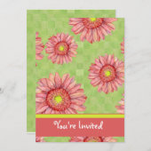 Pink & Limon Gerbera Daisies Daisy Blume Floral Einladung (Vorne/Hinten)
