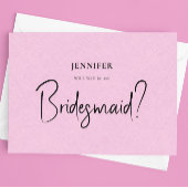Pink Linde White Script wird Sie meine Bridesmaid Einladung
