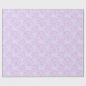 Pink Line Gezeichnet Blume Muster auf Lila Papier Geschenkpapier (Flach)