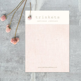 Pink Linen Earring Juwelier Display Card