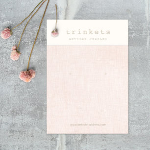 Pink Linen Earring Juwelier Display Card