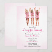 Pink Lingerie Dusche Einladung (Vorne/Hinten)