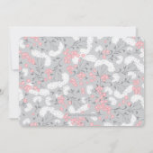 Pink Lingerie Dusche Graue Blume Einladung (Rückseite)