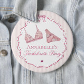 Pink Lingerie Shower Bachelorette Party Favor Button (Beispiel)