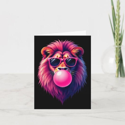 Pink Lion bläst Blubble Gum Karte (Vorderseite)