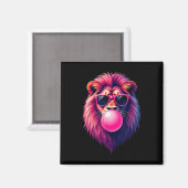 Pink Lion bläst Blubble Gum Magnet (Vorderseite/Rückseite)