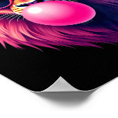 Pink Lion bläst Blubble Gum Poster (Ecke)