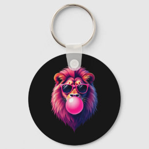 Pink Lion bläst Blubble Gum Schlüsselanhänger