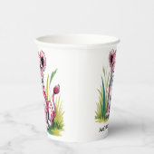 Pink Lion Girl Babydusche Pappbecher (Rechts)